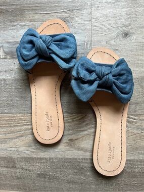 NWOT Kate Spade New York Sasha Denim Now Slide Slide Sandals Size 10